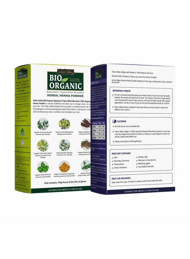 Indus Valley Bio Organic Indigo And Herbal Henna Powder Combo - 250 Gm Each - Image 2