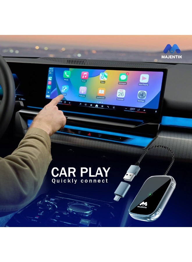 ماجنتيك محول كار بلاي لاسلكي لـ Apple CarPlay وandroidauto، ترقية سلكية إلى كار بلاي لاسلكي، اتصال فوري، دونجل كار بلاي صغير للغاية لأجهزة iPhone وandroid مناسب للسيارات ذات كار بلاي مدمج، أداء فائق: ثبات لا يُضاهى، زمن انتقال منخفض، مساعد Siri/Google، متوافق مع مركبات كاربلاي/Android Auto السلكية - Image 3