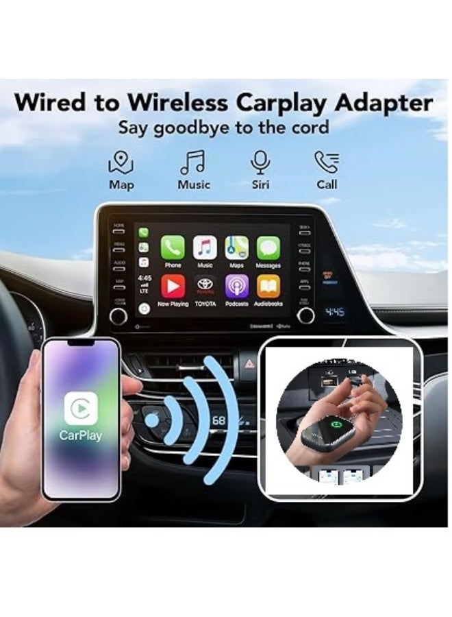 ماجنتيك محول كار بلاي لاسلكي لـ Apple CarPlay وandroidauto، ترقية سلكية إلى كار بلاي لاسلكي، اتصال فوري، دونجل كار بلاي صغير للغاية لأجهزة iPhone وandroid مناسب للسيارات ذات كار بلاي مدمج، أداء فائق: ثبات لا يُضاهى، زمن انتقال منخفض، مساعد Siri/Google، متوافق مع مركبات كاربلاي/Android Auto السلكية - Image 5