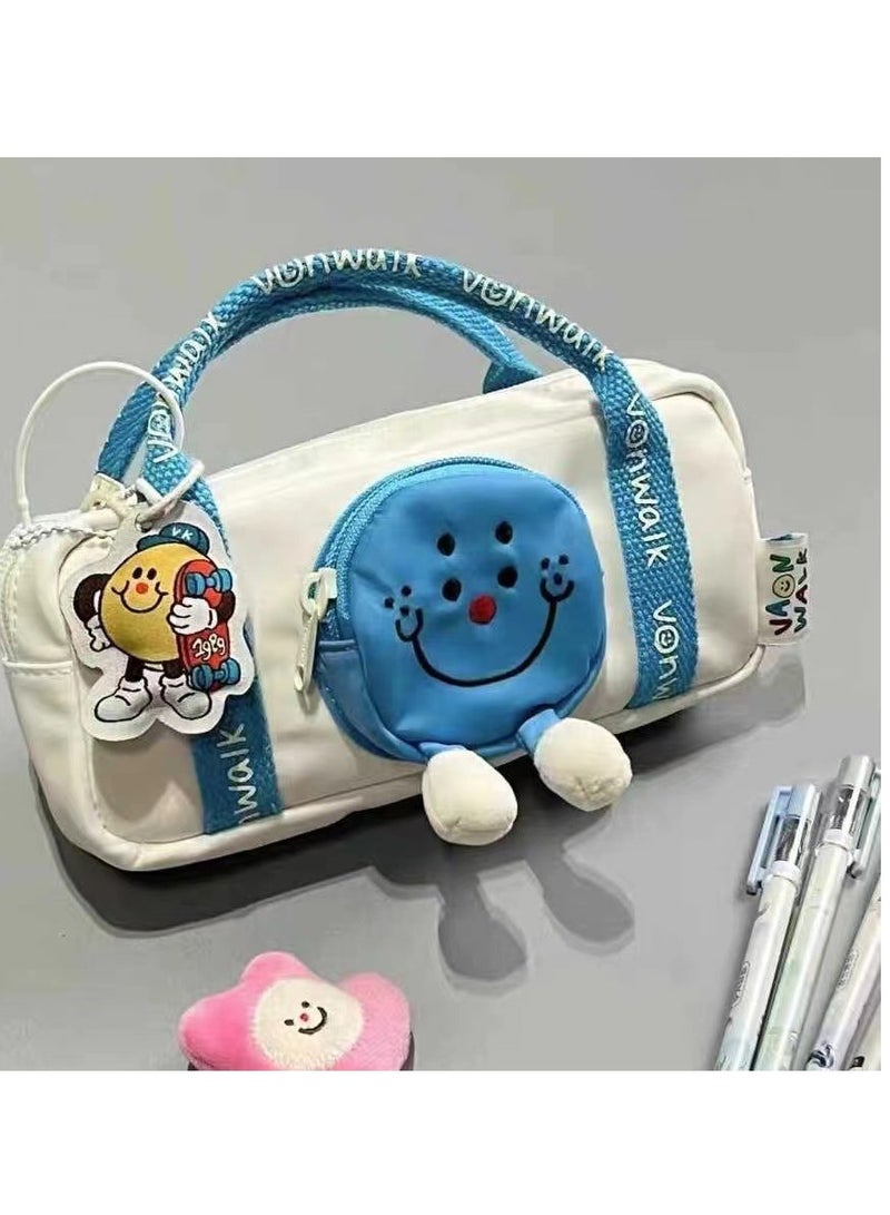 VANWALK Niche Cartoon Smiley Face Pencil Case – Simple Stationery Bag, Coin Purse, Desktop Organizer - Image 1