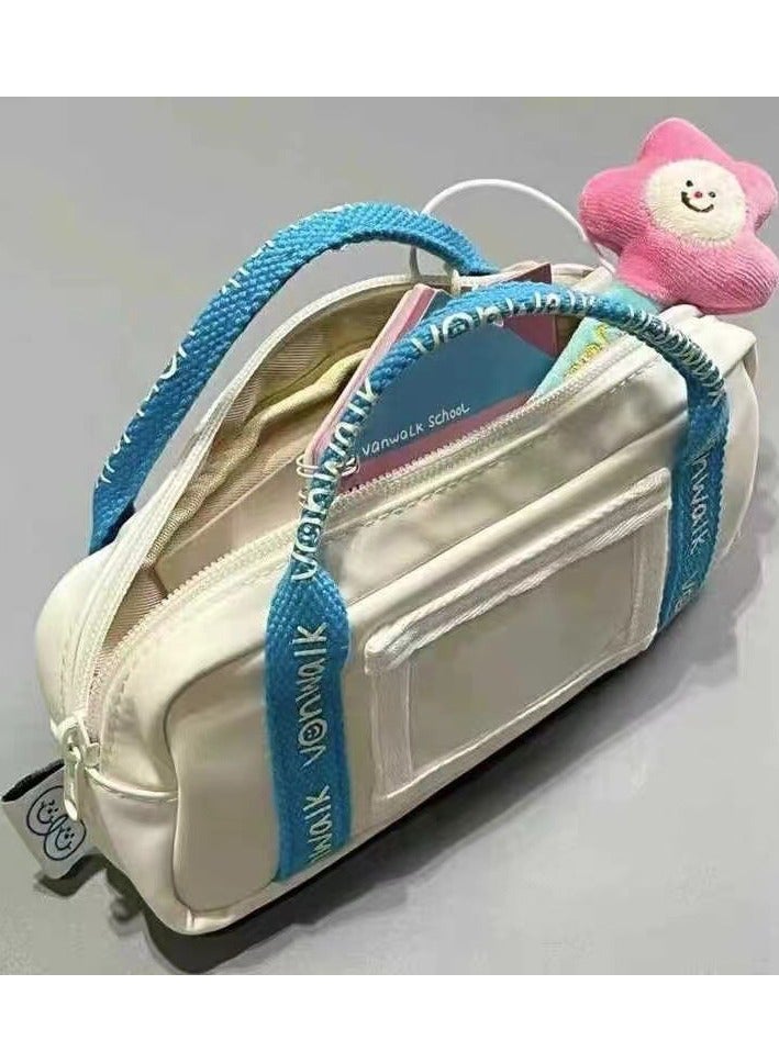 VANWALK Niche Cartoon Smiley Face Pencil Case – Simple Stationery Bag, Coin Purse, Desktop Organizer - Image 3