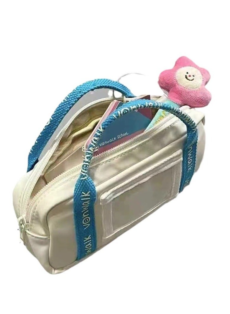 VANWALK Niche Cartoon Smiley Face Pencil Case – Simple Stationery Bag, Coin Purse, Desktop Organizer - Image 4