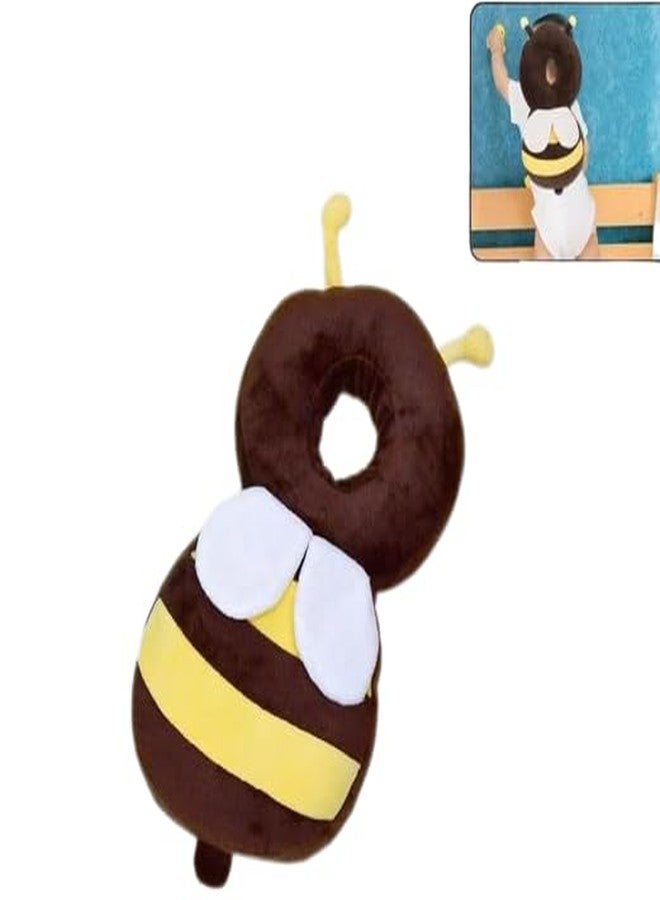FRILL Baby Head Protector, Baby Head Protector for Crawling, Baby Head Protector Cushion, Baby Head Neck Back Protector with Horizontal Safety Belt Brown Color Set of 1. - Image 1