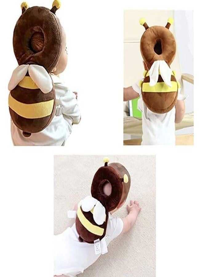 FRILL Baby Head Protector, Baby Head Protector for Crawling, Baby Head Protector Cushion, Baby Head Neck Back Protector with Horizontal Safety Belt Brown Color Set of 1. - Image 3