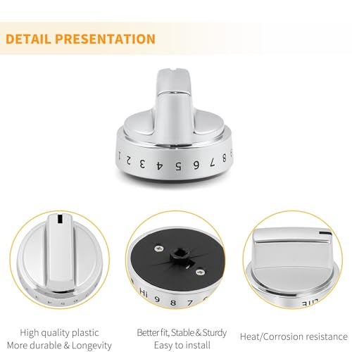 Allstare WB03X24818 Stove knobs Replacement Parts for GE Stove Parts Cooktop Knobs 222D5786P010 General Electric Gas Range Knobs Plastic Burner Control Knob GE Oven knob 1 Pcs - Image 4