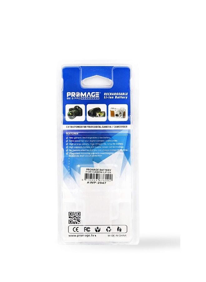 Promage Battery for Canon LPE Type C 5V2A input - Image 2