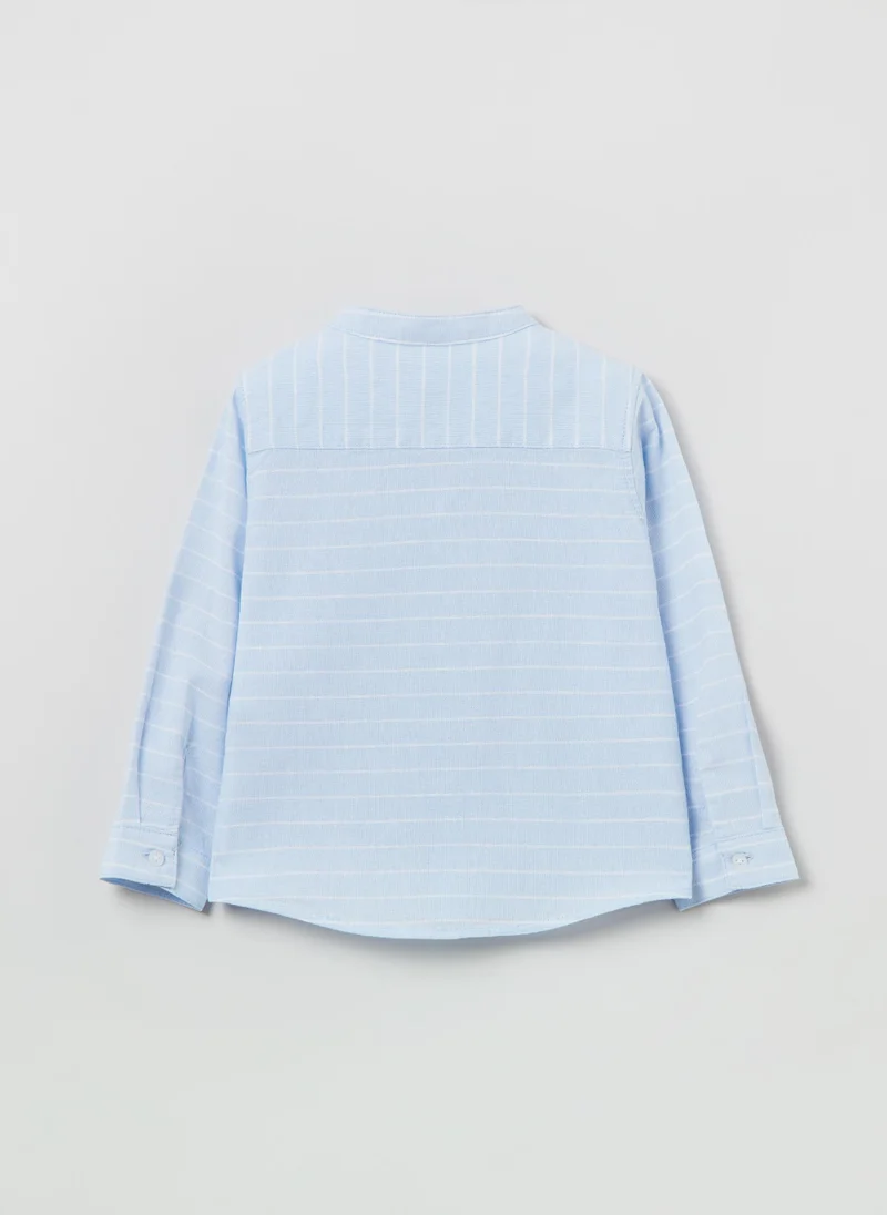 او في اس OVS Striped Shirt In Cotton And Linen