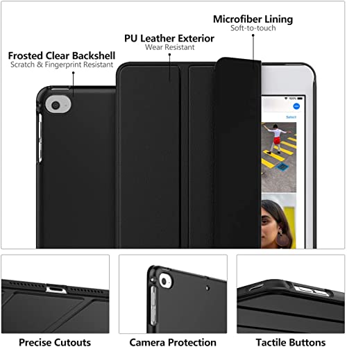 MOCA Case for 7.9" inch iPad mini 5 / Mini 4 iPad mini A2133 A2124 A2126 A2125 A1538 A1550 Translucent Back Stand Flip Cover case (Black) - Image 3