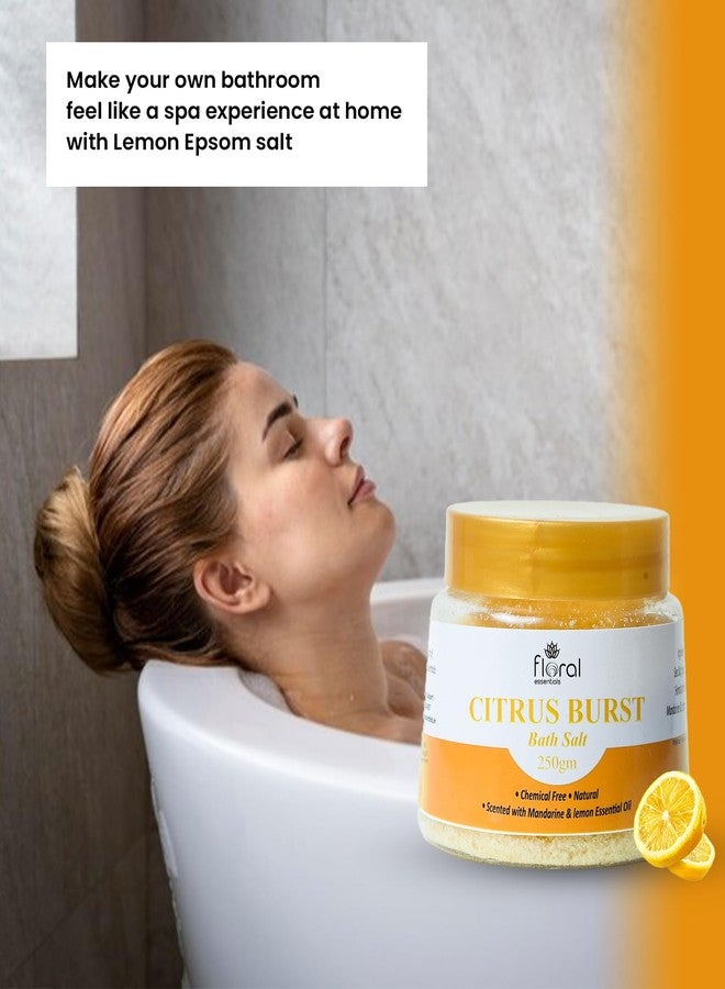FLORAL ESSENTIALS CITRUS BURST Chemical Free Natural Scented with Mandarine & Lemon Essential Oil Bathing Salt 250gm - Image 4