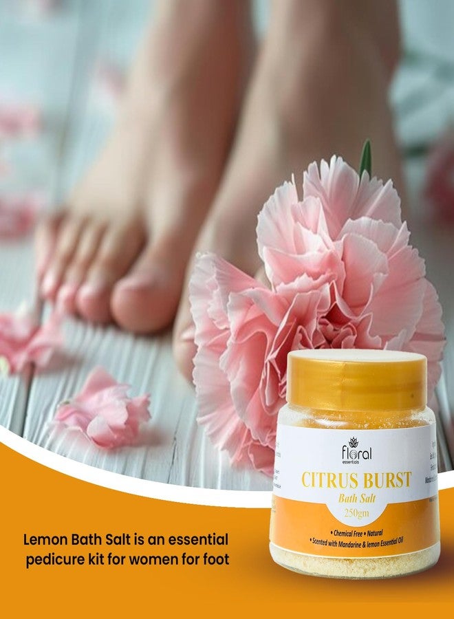 FLORAL ESSENTIALS CITRUS BURST Chemical Free Natural Scented with Mandarine & Lemon Essential Oil Bathing Salt 250gm - Image 5