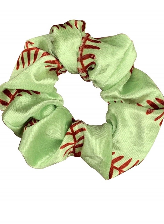 Sportybella Softball Scrunchie, Softball Hair Accessories, Girls Softball Premium Velvet Scrunchie, Gift for Softball Player and Softball Teams