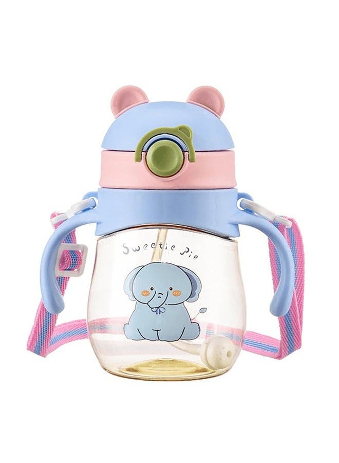 Gonice Baby Sippy Cups, Toddlers Sippy Cup for Kids 6+ Months with Silicone Straw, Leak-Proof Beaker with Handles Lanyard Straw Bottle for Babies Learning Cup - Image 1
