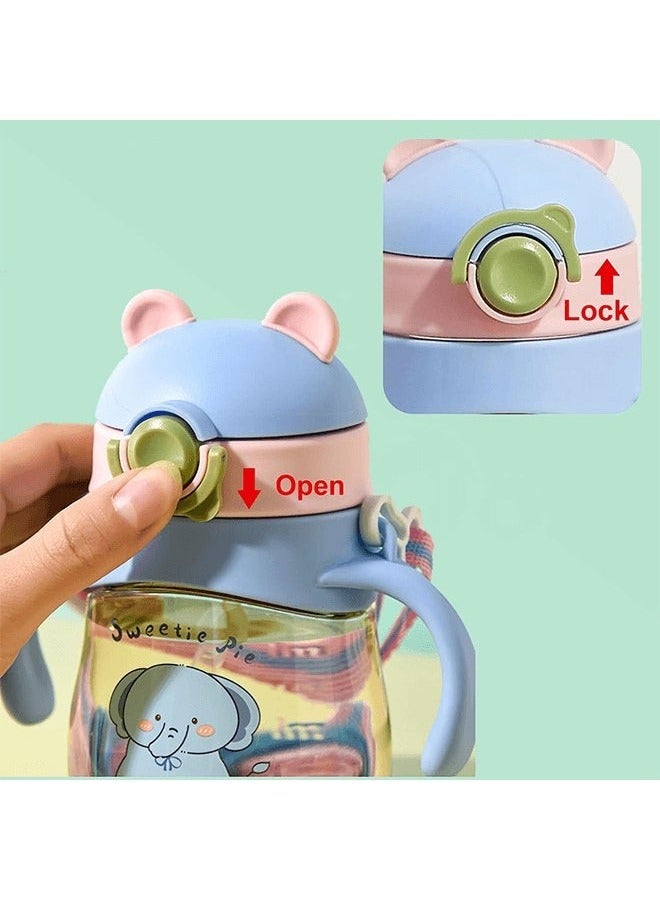 Gonice Baby Sippy Cups, Toddlers Sippy Cup for Kids 6+ Months with Silicone Straw, Leak-Proof Beaker with Handles Lanyard Straw Bottle for Babies Learning Cup - Image 3