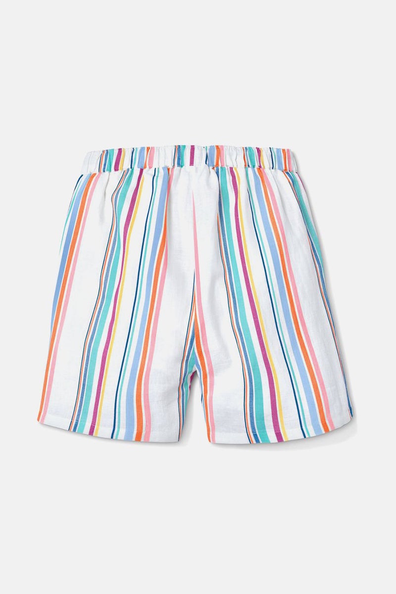 Tchibo Kids Girl Stripe Pull,On Shorts, White Combo - Image 3