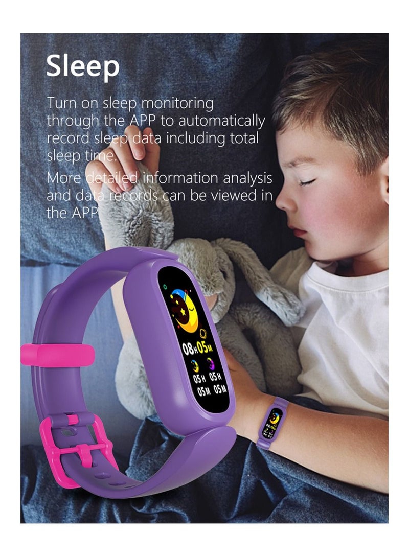 AROAQ ساعة أطفال T16 سوار ذكي للأطفال مزود بتقنية البلوتوث ومقاوم للماء ومتعدد اللغات وفحص ضغط الدم ومعدل ضربات القلب - Image 2