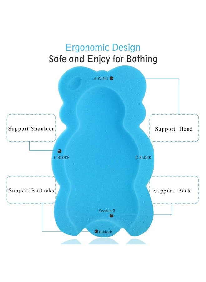 KECUCO Baby Bath Cushion Infant Sponge Mat, Toddler & Newborn Bath Pad - Blue - Image 4
