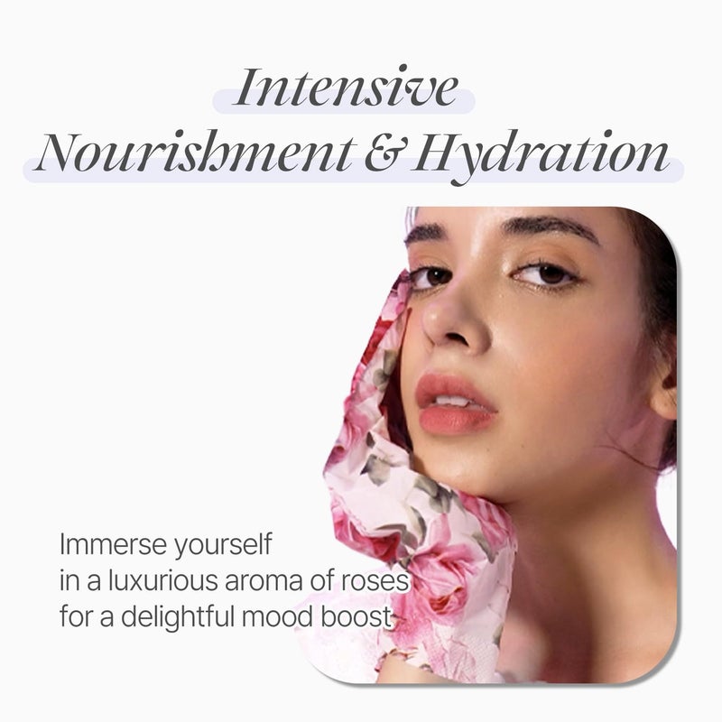 koelf PETITFEE Rose Petal Satin Hand Mask (5pairs) - Intensive Nourishing, Moisturizing Gloves, Rose Scented Hand Repair Masks with Peptide, Collagen, Shea Butter for Silky Smooth Hand, Hand Treatment - Image 2