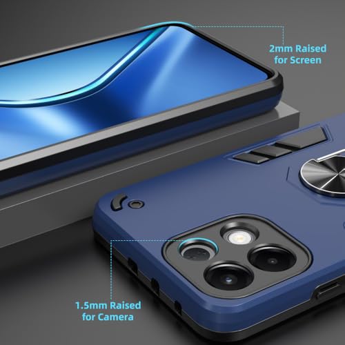 Casotec Armor Oppo K13 5G Defender Case | Rotating Ring Holder & Kickstand in-Built | Military Grade Armor | 360 Degree Protection Back Cover for Oppo K13 5G (Blue) - Image 3
