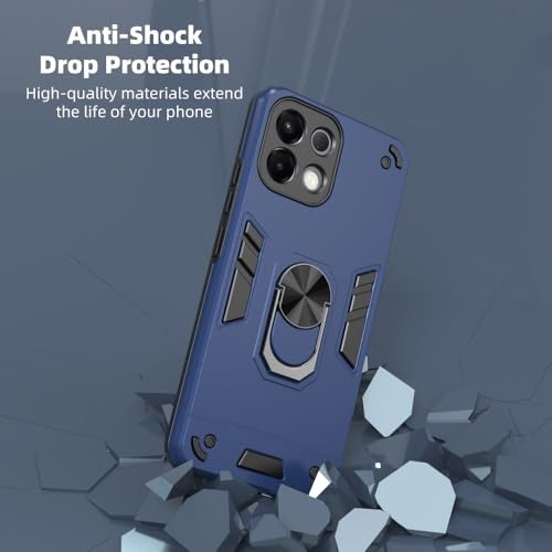 Casotec Armor Oppo K13 5G Defender Case | Rotating Ring Holder & Kickstand in-Built | Military Grade Armor | 360 Degree Protection Back Cover for Oppo K13 5G (Blue) - Image 4
