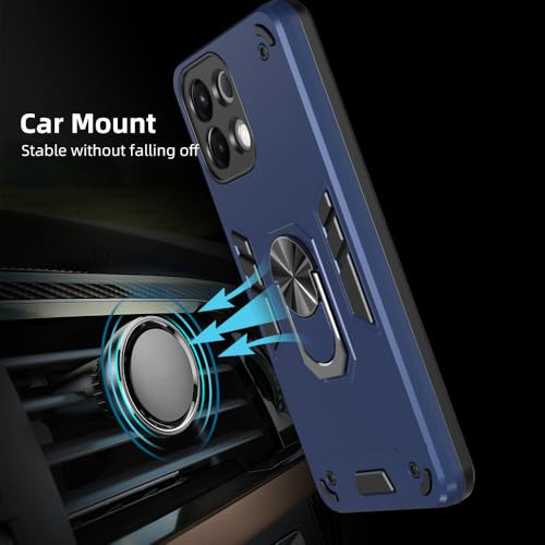 Casotec Armor Oppo K13 5G Defender Case | Rotating Ring Holder & Kickstand in-Built | Military Grade Armor | 360 Degree Protection Back Cover for Oppo K13 5G (Blue) - Image 5