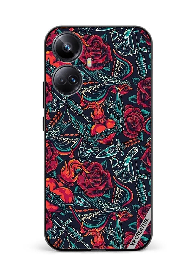 VR CREATIVE Protective Case Cover For Realme 10 Pro Plus Flower Design Multicolour - Image 1