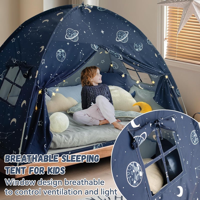 Avrsol Bed Tent Twin, Space Play Canopy for Kids Toddler Boys, Bunk Canopy Tent for Toddler Bed, Galaxy Dome Playhouse Floor Portable Sleeping Tents Indoor for Girls Birthday Toy House Gift - Image 4