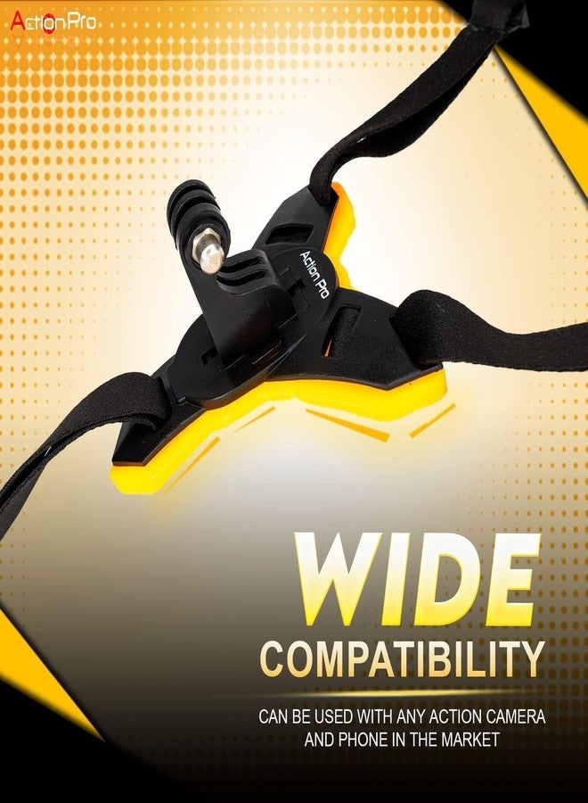 Action Pro Helmet Chin Strap Mount Joint J Hook with Screw Compatible with All Smartphones and GoPro 13 12 11 10 9 8 7 5 4 | SJCAM | DJI Osmo | Insta 360 X4 X3 X2 & Other Action Cameras (Orange 2.0) - Image 2