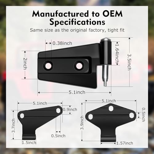 Saree 4 Door Hinge Assembly Kits Compatible with 2007-2018 Jeep Wrangler JK JKU Unlimited Rubicon Sahara, Fits Jeep Wrangler JK Inside and Outside, Jeep Wrangler JK Door Hinge 16PCS with 36 Bolts - Image 4