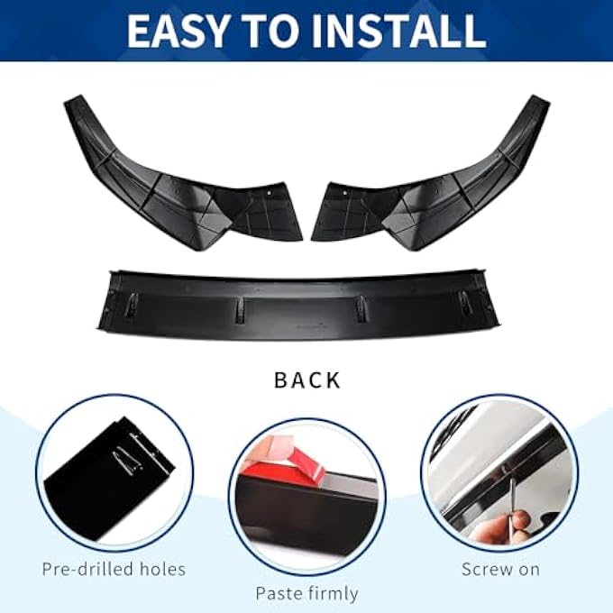 XPHAZZ Front Bumper Lip Compatible with Audi A5 S5 4-Door Sportback (Gloss Black, A5 S5 2021-2024 8W6) - Image 5