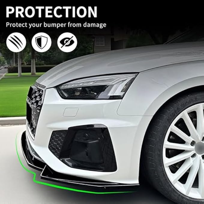 XPHAZZ Front Bumper Lip Compatible with Audi A5 S5 4-Door Sportback (Gloss Black, A5 S5 2021-2024 8W6) - Image 3