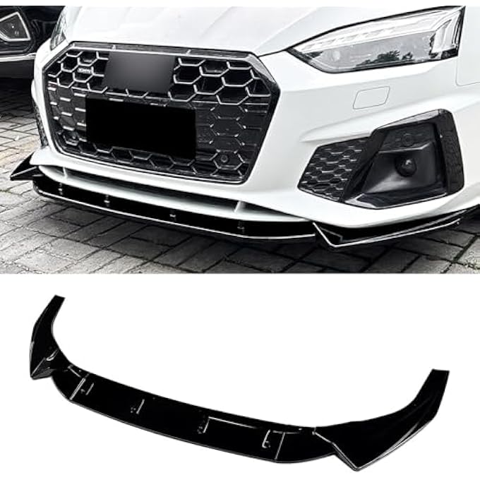 XPHAZZ Front Bumper Lip Compatible with Audi A5 S5 4-Door Sportback (Gloss Black, A5 S5 2021-2024 8W6) - Image 1