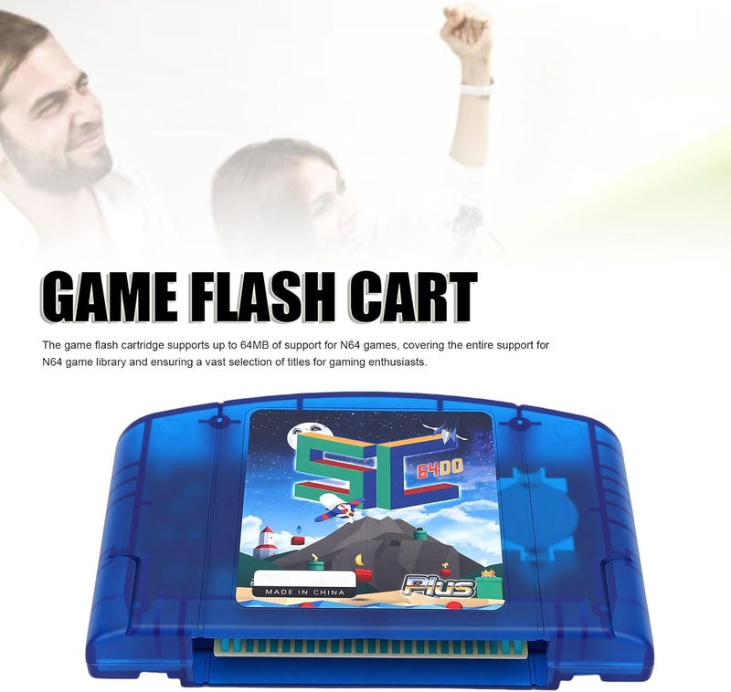 Open Source Flash Cartridge, 64DD Support with Automatic Save Backup, Game Card Cartridge for N64 Video Game Console (Blue Transparent) - Image 2