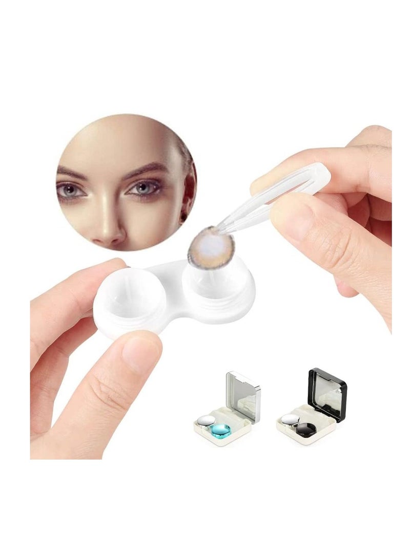 4pcs Travel Contact Lens Case Kit, Durable Portable Soft Lens Remover & Insertion Tool with Mirror, Ideal for Outdoor Daily Use - Image 3