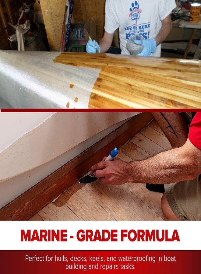 MAS Epoxies Marine Epoxy Resin Kit (1.5-Quart, Medium) 2:1 High Performance Non-Blushing Self-Leveling Hardener for Boat and Wood Repair, Fiberglass Repair Kit with Cups and Pumps - Image 3