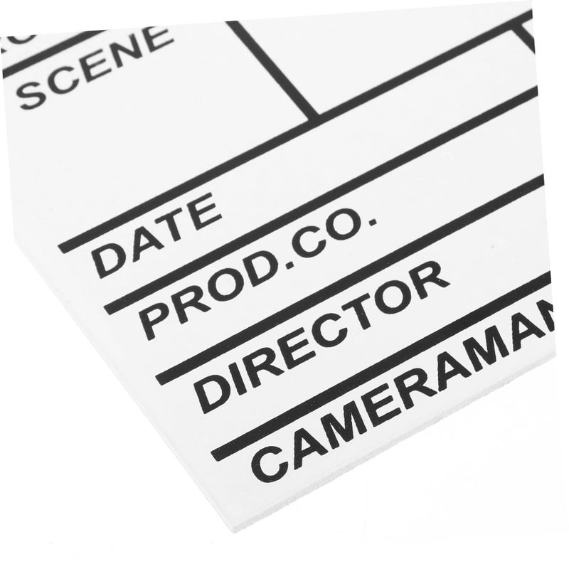 Wooden Film Clapboard Movie Props for Creative Filmmaking Photography Scenes White - Image 4