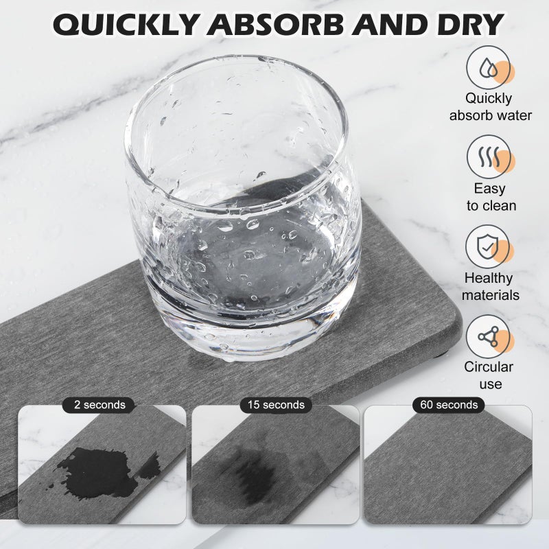 Lyxel 4Pcs Water Absorbing Stone Tray For Sink  Fast Drying Stone Sink Tray  Water Absorbent Diatomite Tray  Stone Soap Tray  Diatomaceous Coaster  Stone Drying Trays For Bathroom Sink And Kitchen Counter - Image 2