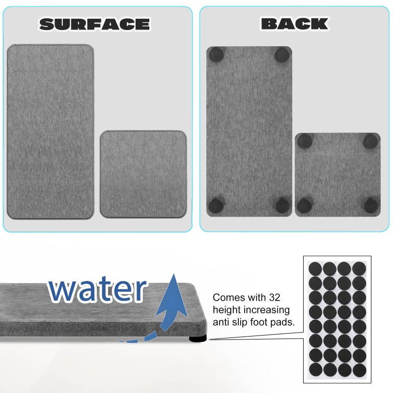 Lyxel 4Pcs Water Absorbing Stone Tray For Sink  Fast Drying Stone Sink Tray  Water Absorbent Diatomite Tray  Stone Soap Tray  Diatomaceous Coaster  Stone Drying Trays For Bathroom Sink And Kitchen Counter - Image 4