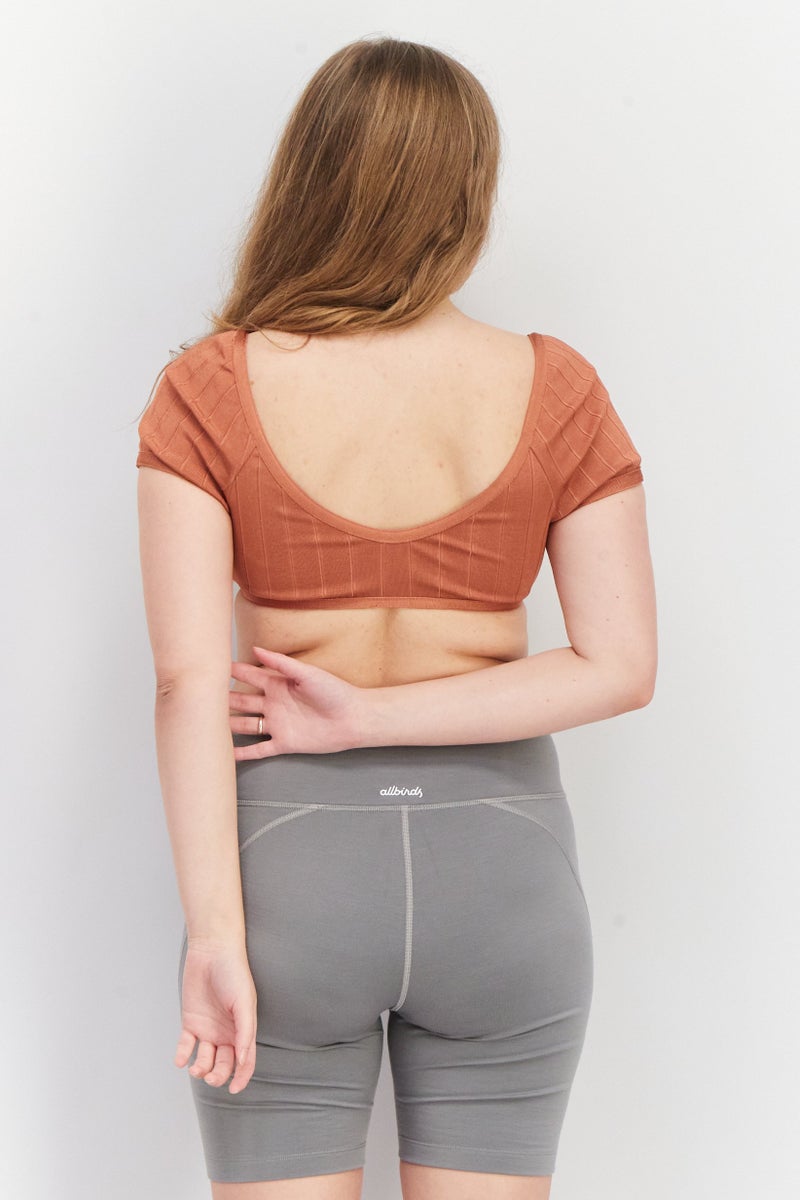 Asos Design Women Ultra Glam Bandage Zip Font Corset Bikini Top, Brown  - Image 4