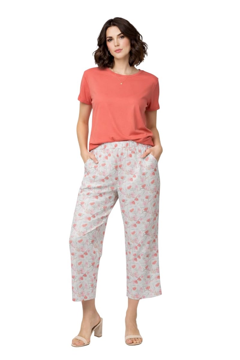 Celary Women Cotton Nightwear Set | Short Sleeve Top & Printed Capri Pajama Set | Soft, Breathable Sleepwear for Ladies | Also Available in Plus Size - Image 4