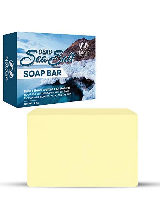 Natrulo Dead Sea Salt Soap Bar For Face & Body 4Oz Pure Organic All Natural Goat'S Milk Bar Soap For Psoriasis Eczema Acne Dry Skin Cleansing Exfoliating Brightening Smoothing Nourishing  - Image 1