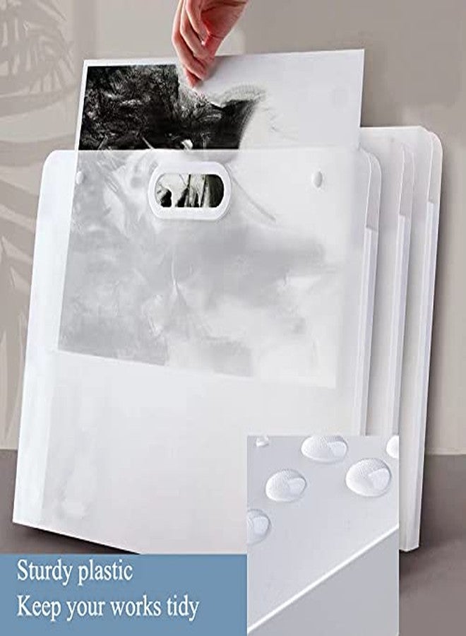Sohynca Plastic Art Portfolio, Large Art Portfolio with Handles,Waterproof Portfolio Folder for Artwork, Arts Storage Case for Drawing Sketch Photography Poster (17.32 x 13.22 inch) - Image 3