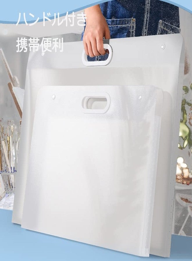 Sohynca Plastic Art Portfolio, Large Art Portfolio with Handles,Waterproof Portfolio Folder for Artwork, Arts Storage Case for Drawing Sketch Photography Poster (17.32 x 13.22 inch) - Image 2