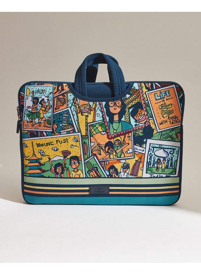 Chumbak TEAL By Chumbak Around the world Laptop Sleeve - 13inch  - Image 3
