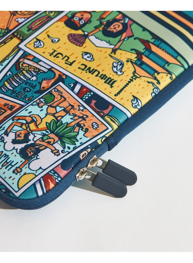 Chumbak TEAL By Chumbak Around the world Laptop Sleeve - 13inch