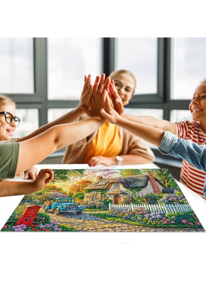 1000 Pieces Village Street View Oil Painting Style Puzzle - Enjoy the perfect combination of tranquility and art - Image 3