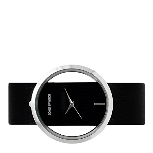Joker & Witch Futuristic 42mm Black Dial 22mm Black Faux Leather Watch for Women - Image 5