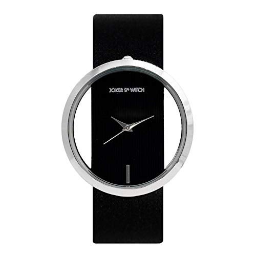 Joker & Witch Futuristic 42mm Black Dial 22mm Black Faux Leather Watch for Women - Image 1