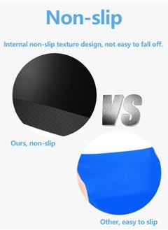 SUCITY 2 Pcs Silicone Swim Caps with Great Flexibility for Head Protection - Waterproof Swimming Caps with Good Sealing - Durable Silicone Swimming Hats with Internal Non-slip Texture Design  - Image 5