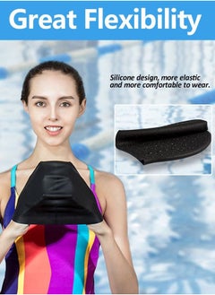 SUCITY 2 Pcs Silicone Swim Caps with Great Flexibility for Head Protection - Waterproof Swimming Caps with Good Sealing - Durable Silicone Swimming Hats with Internal Non-slip Texture Design  - Image 3