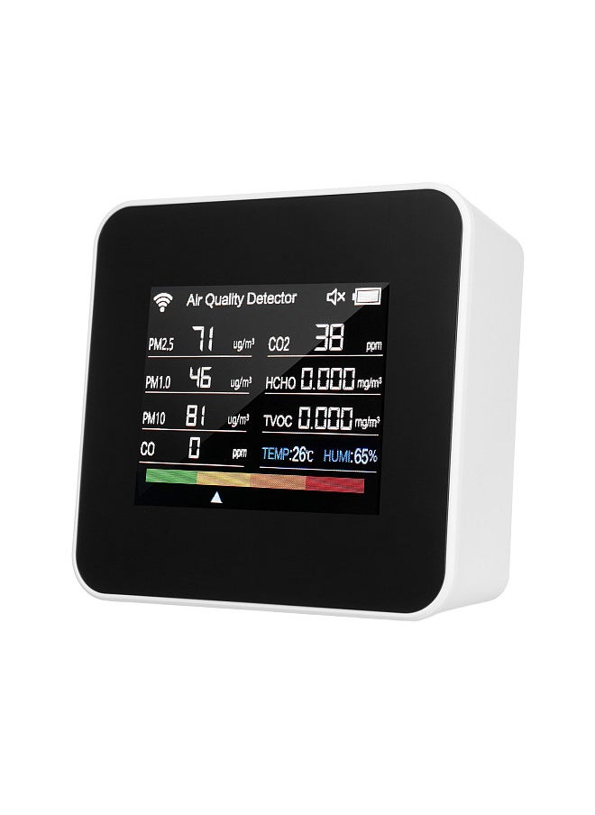 Generic 14-in-1 Indoor Air Quality Monitor Tuya WiFi Air Quality Detector Detects CO₂ CO TVOC HCHO Temperature and Humidity PM2.5 PM1.0 PM10 2.8inch TFT Color Display Support Cellphone APP Control  - Image 1
